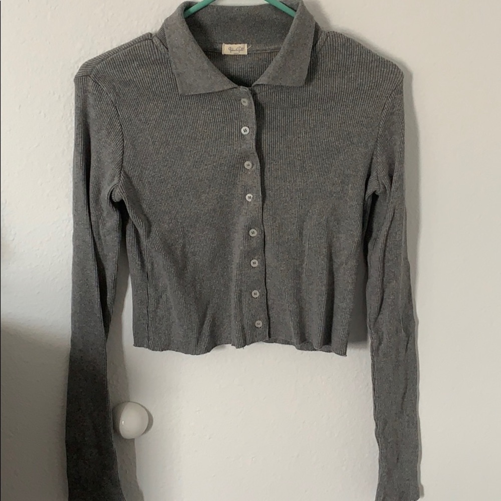 Brandy Melville Cropped Polo Cardigan